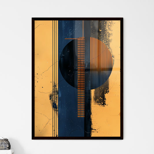 Vibrant Bauhaus Inspired Painting with Abstr - Framed Art Print