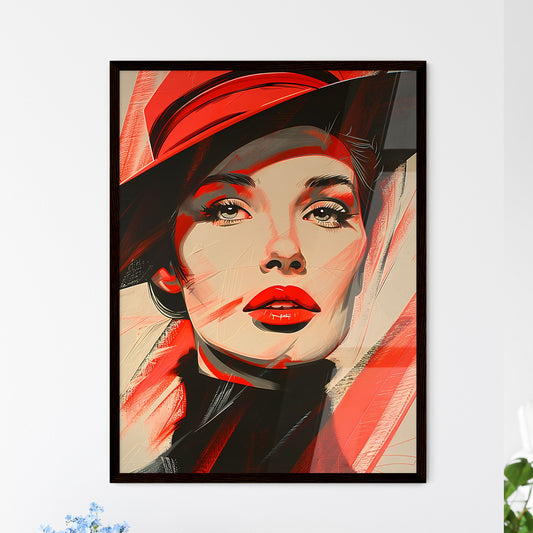 Captivating Pop Art Silkscreening: Vibrant Portrait of Woman in Red Hat with Flags, by Frankie Pearce Default Title