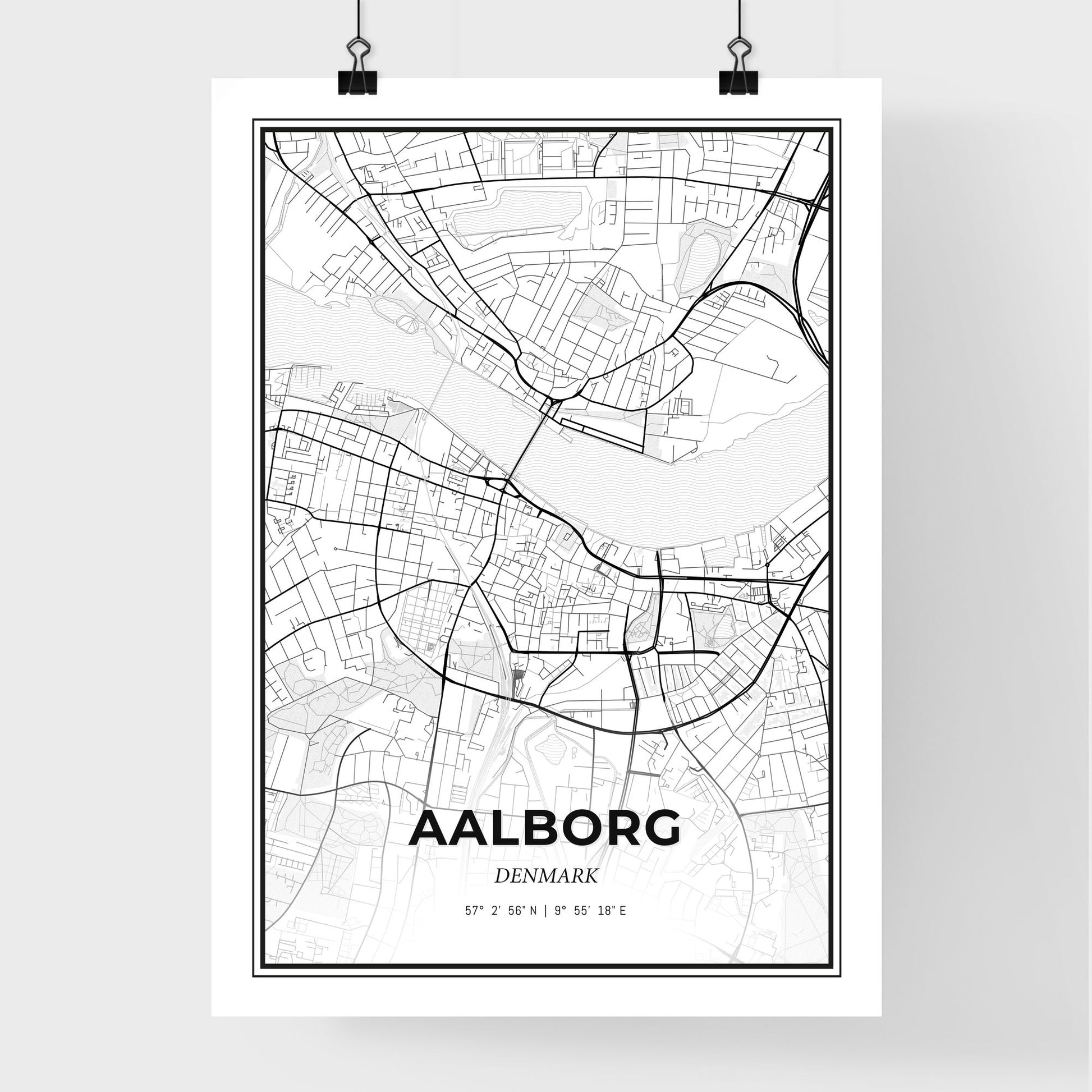 Aalborg Denmark - Premium City Map Poster