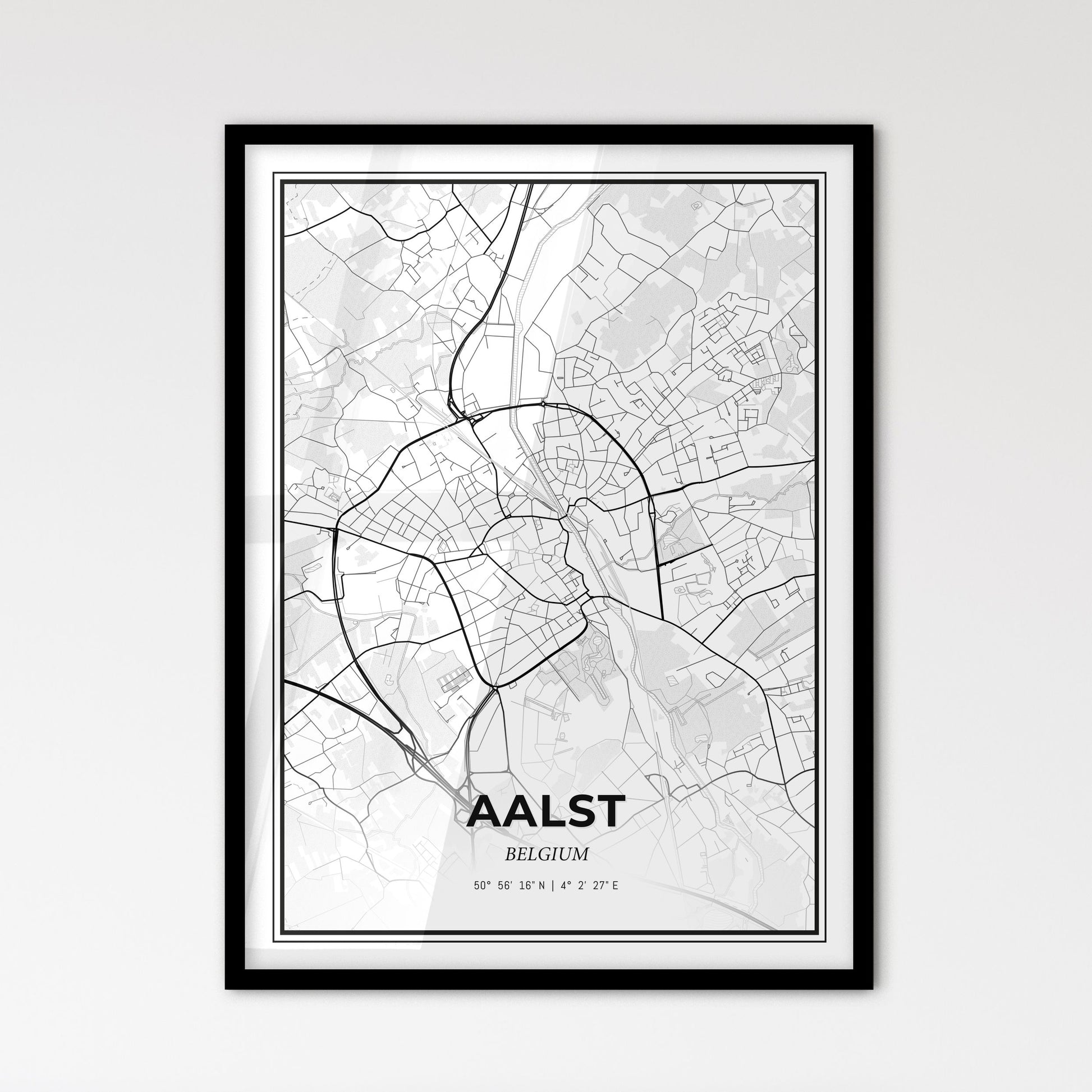 Aalst  Belgium - Scandinavian Style City Map for Modern Home Decor