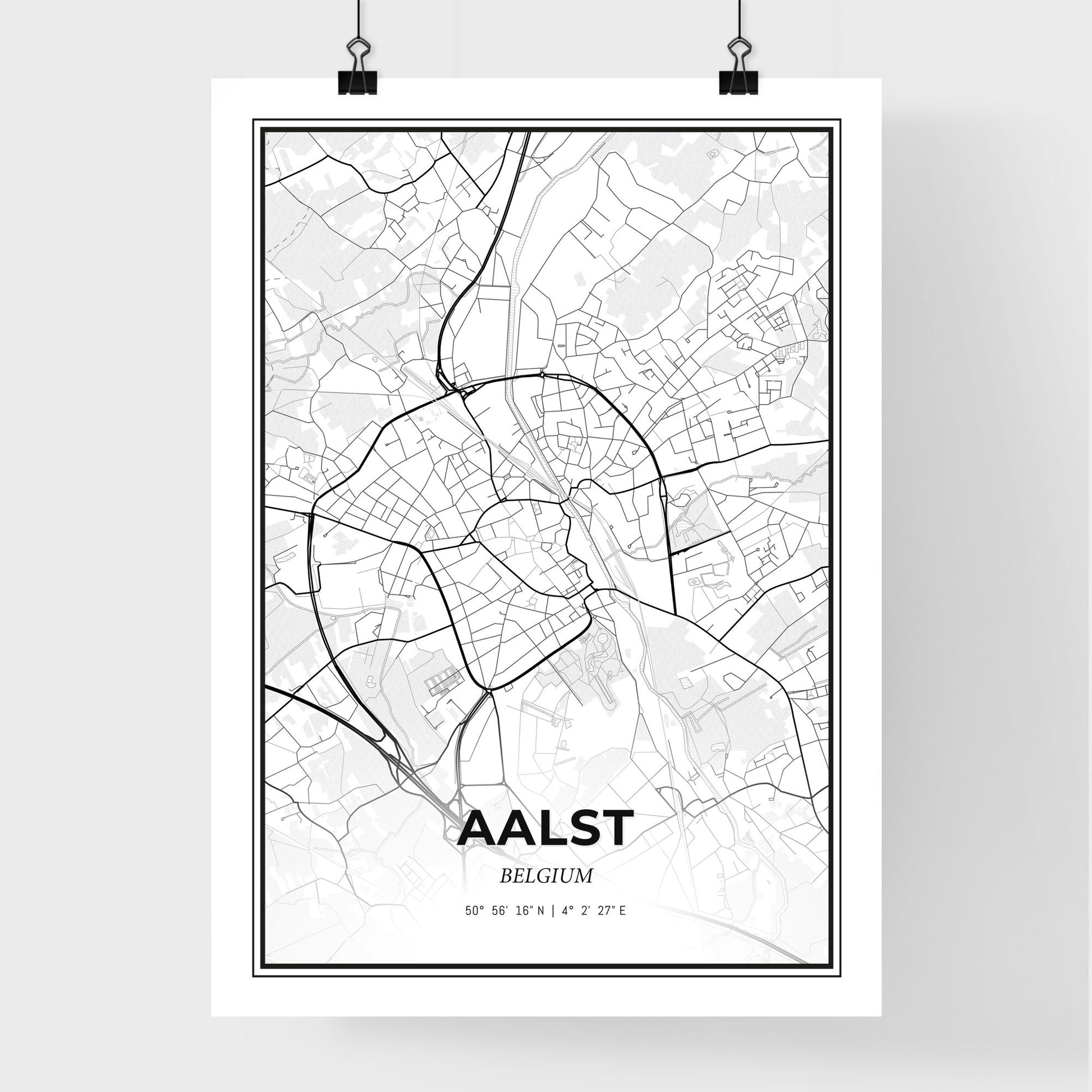 Aalst  Belgium - Premium City Map Poster