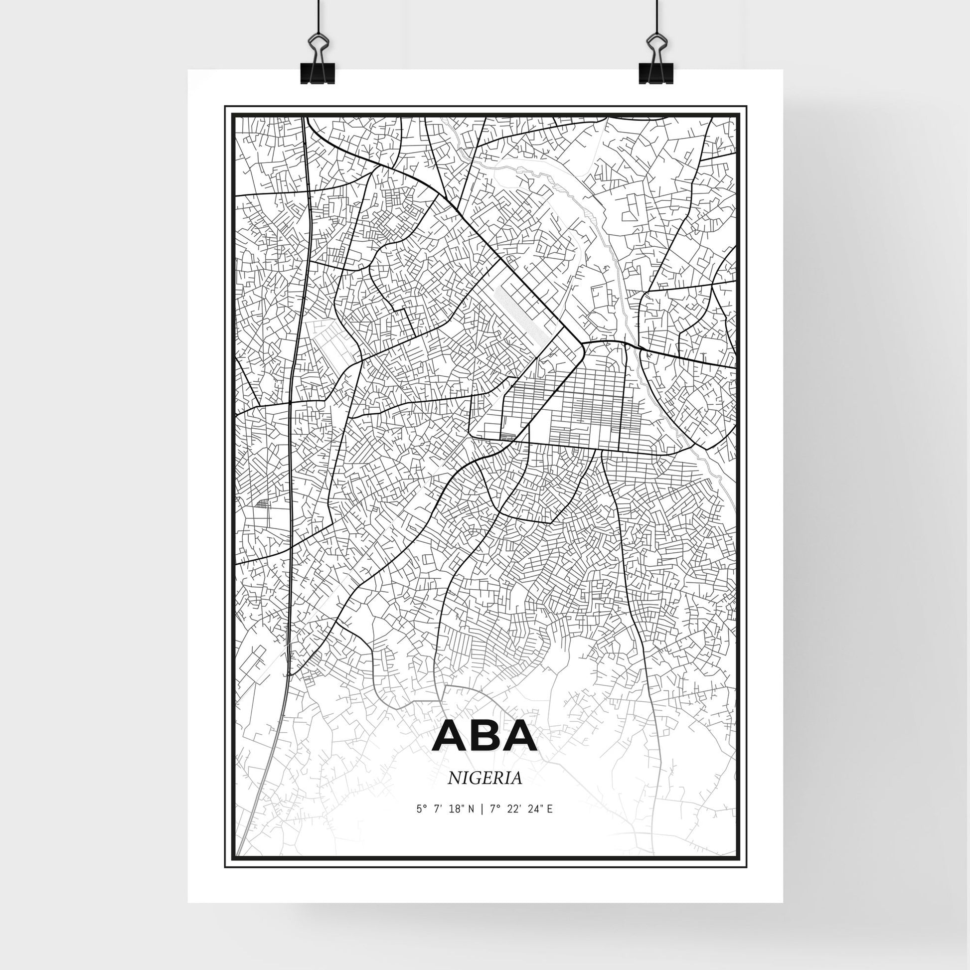 Aba Nigeria - Premium City Map Poster