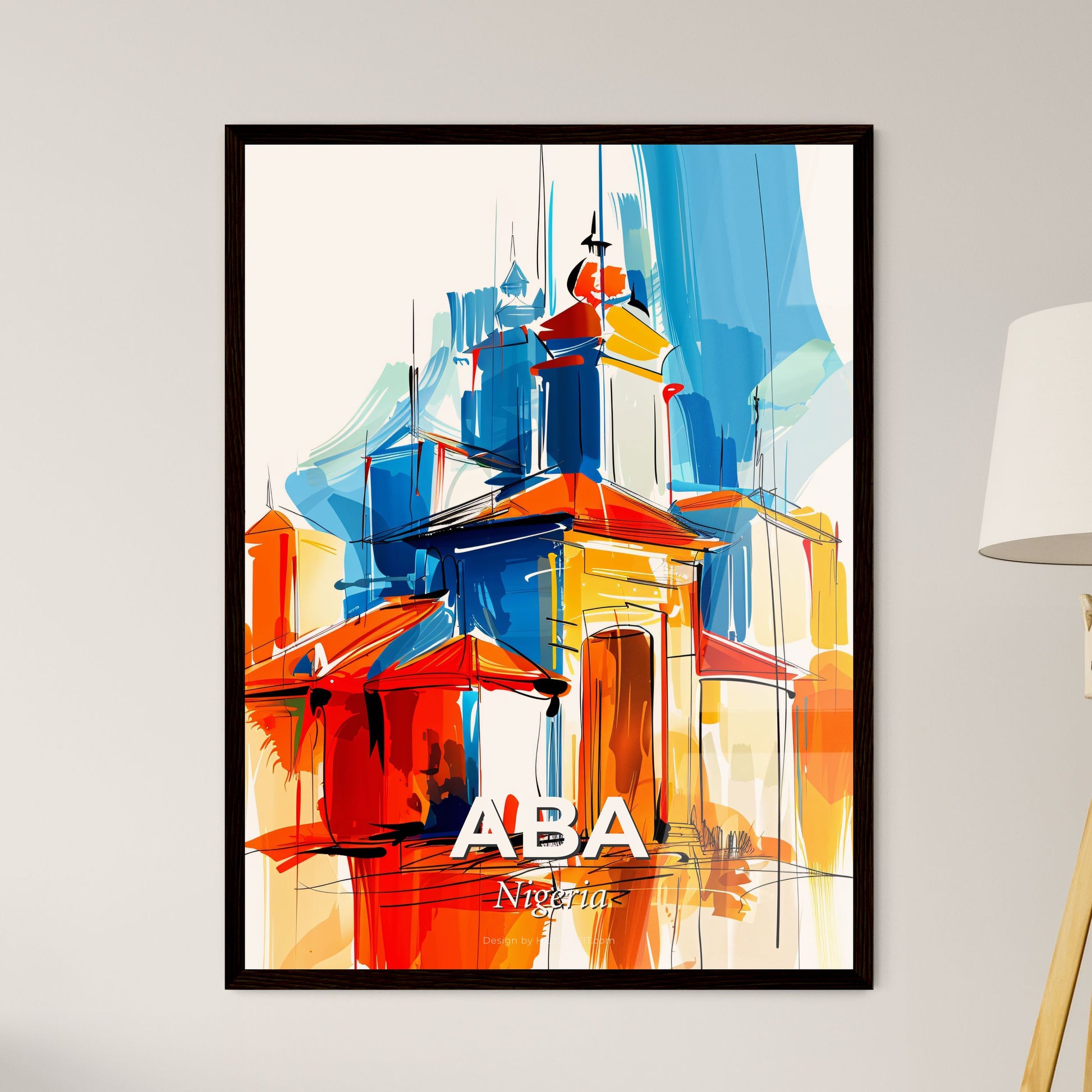 Vibrant Aba, Nigeria - A Painting Of A Building