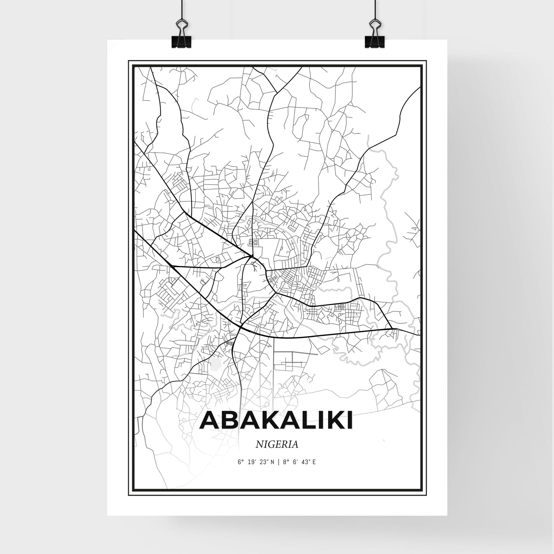 Abakaliki Nigeria - Premium City Map Poster