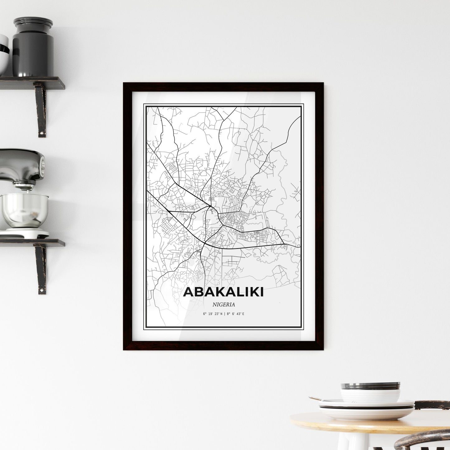 Abakaliki Nigeria - Minimal City Map