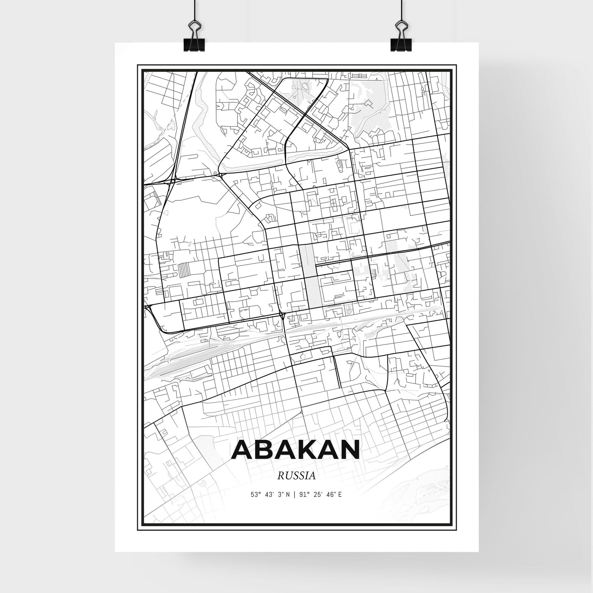 Abakan Russia - Premium City Map Poster