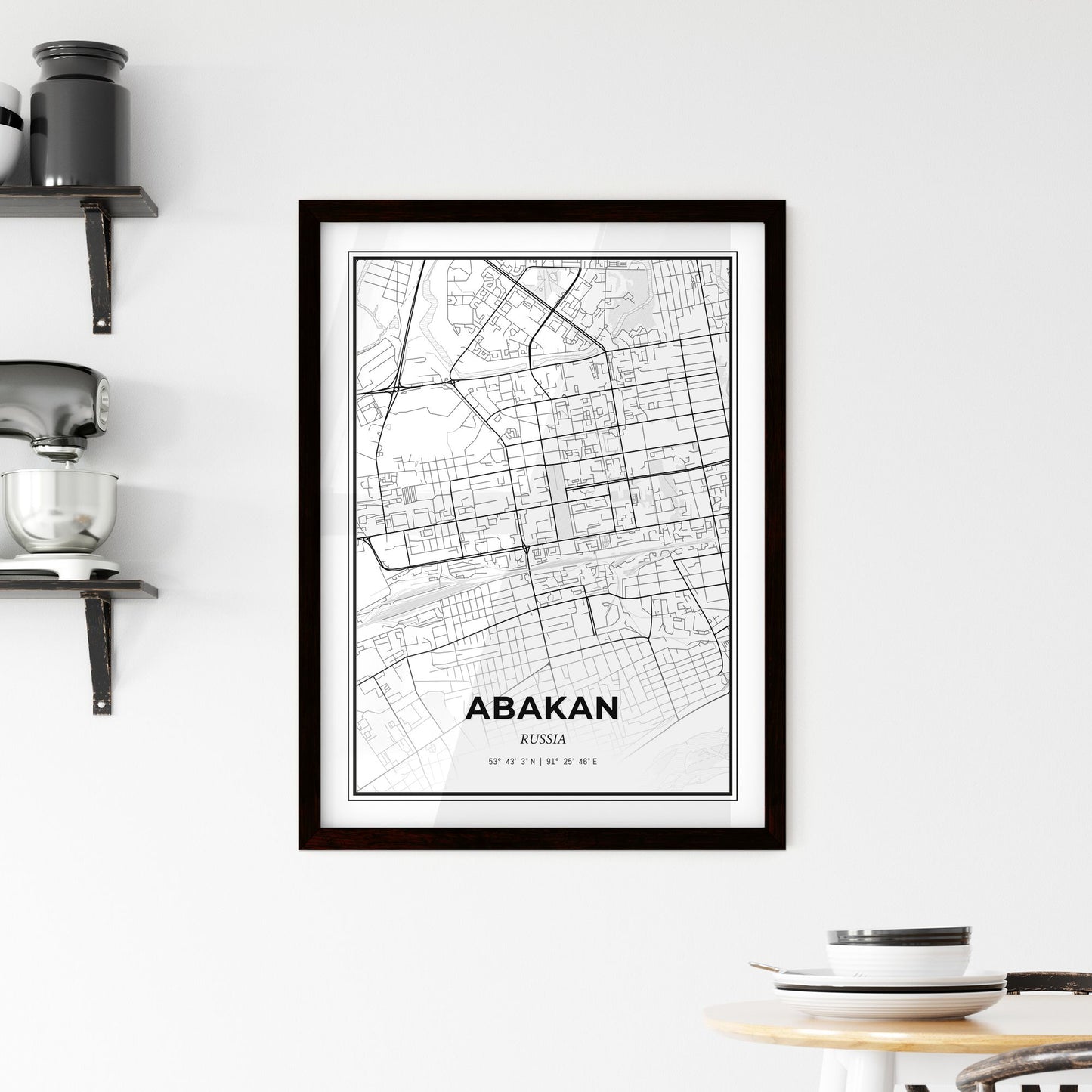 Abakan Russia - Minimal City Map