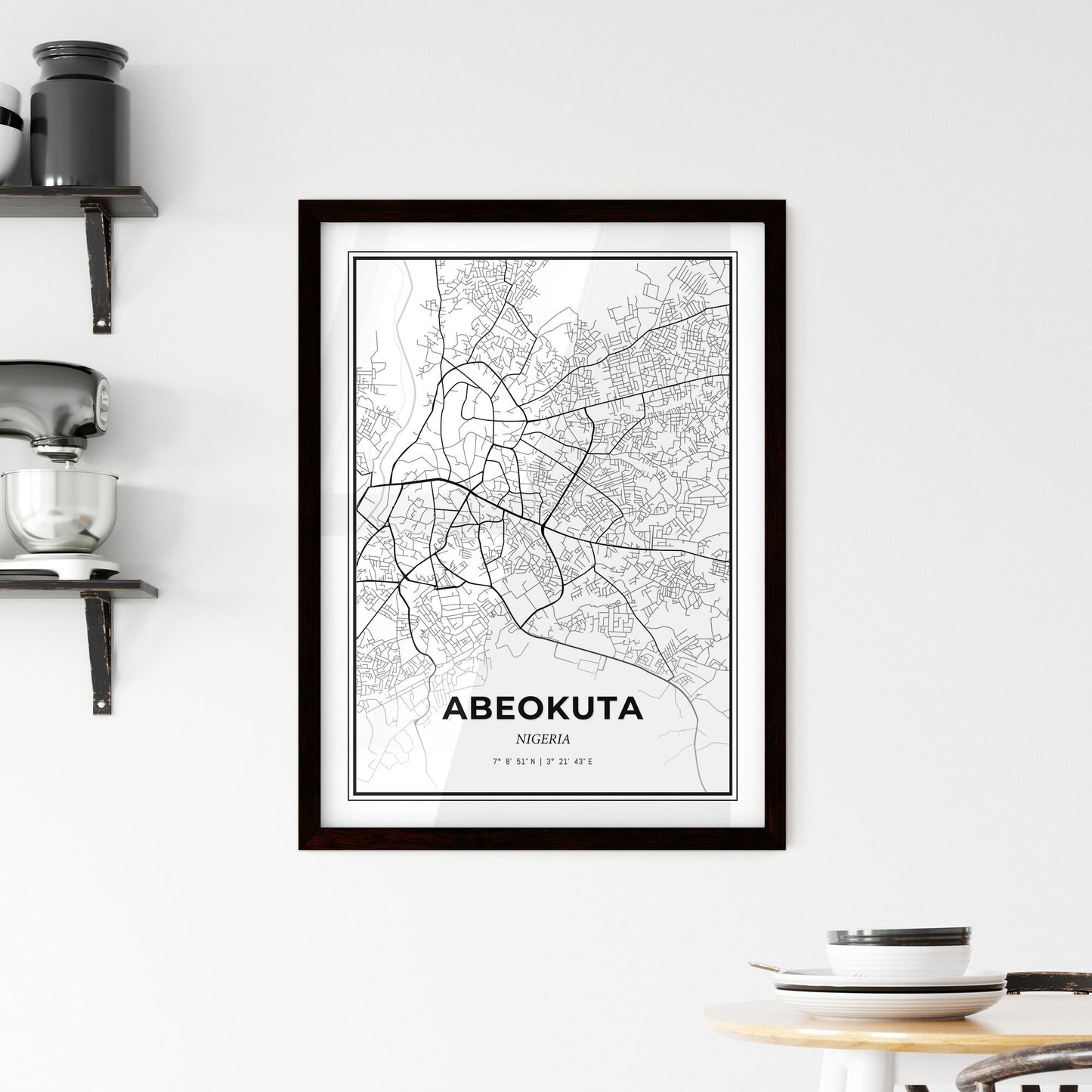 Abeokuta Nigeria - Minimal City Map