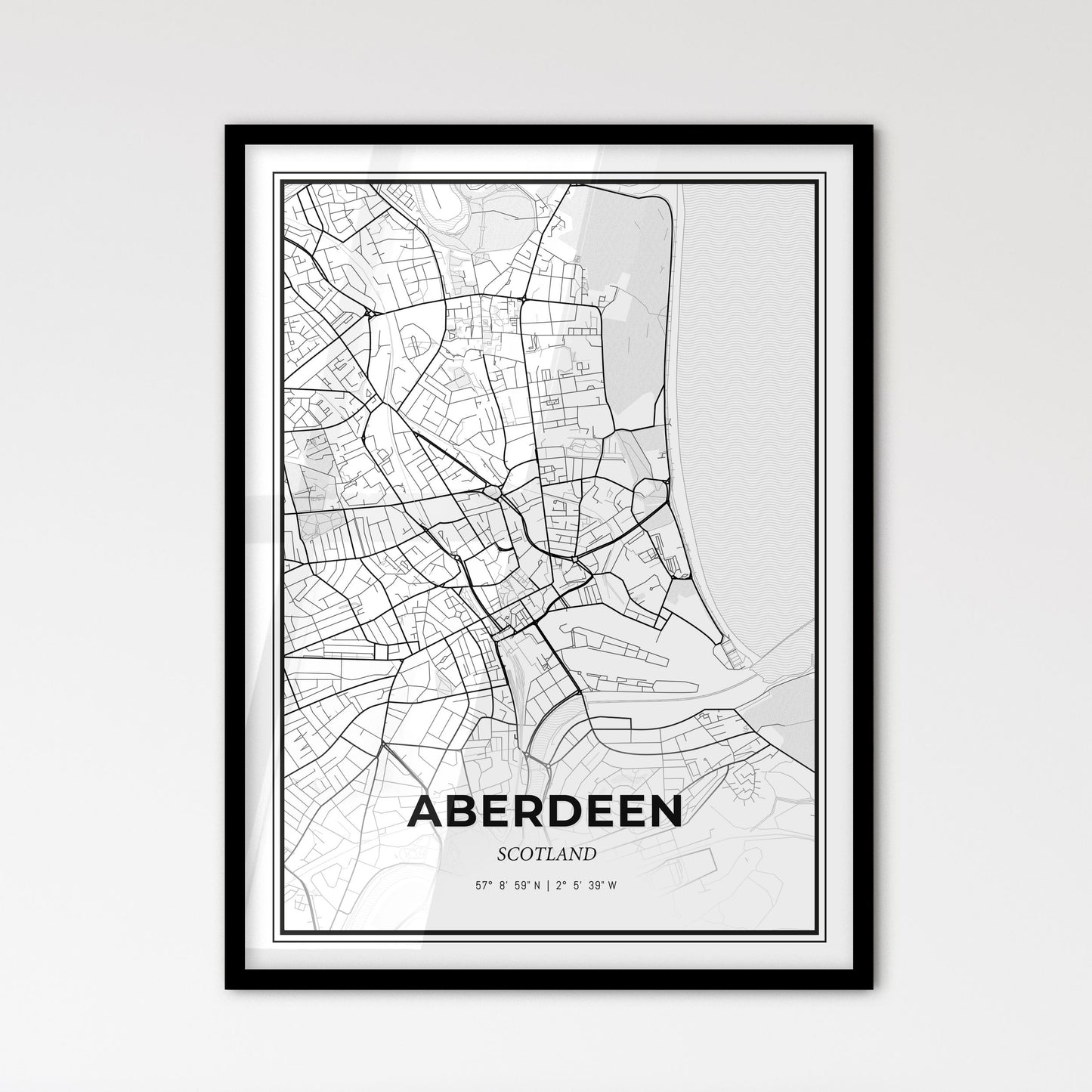 Aberdeen Scotland - Scandinavian Style City Map for Modern Home Decor