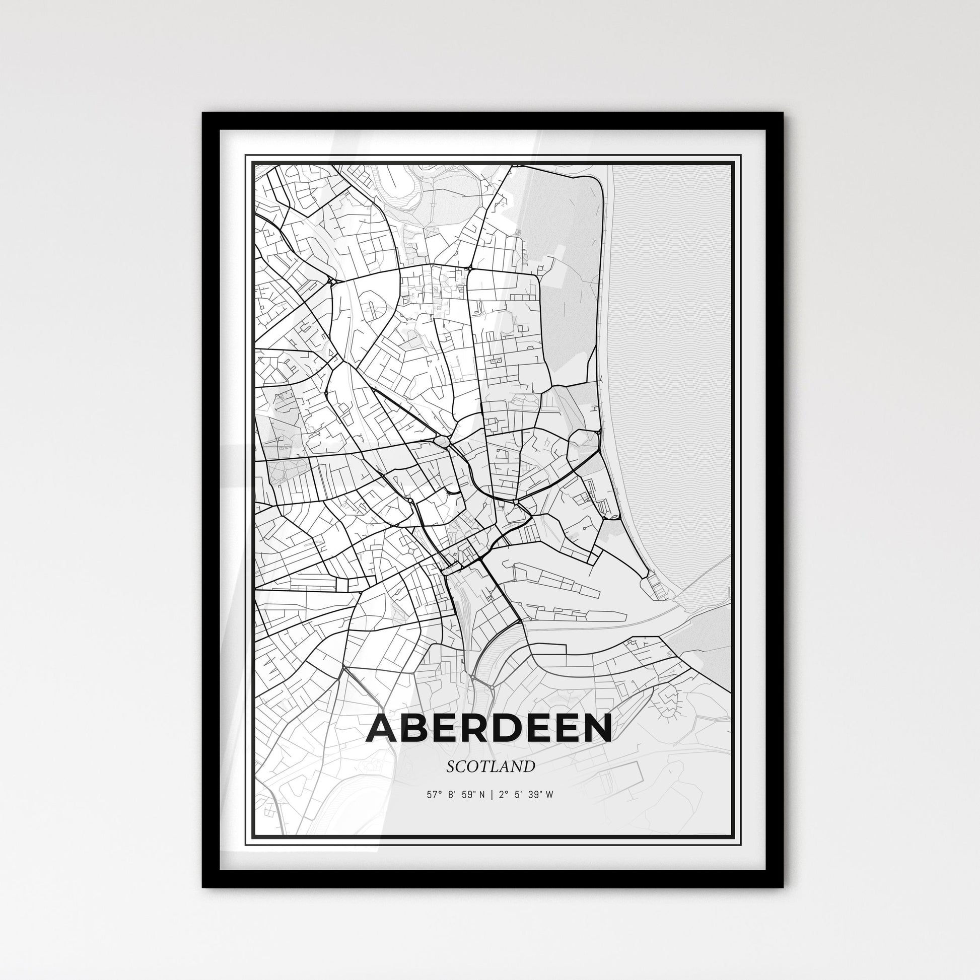 Aberdeen Scotland - Scandinavian Style City Map for Modern Home Decor