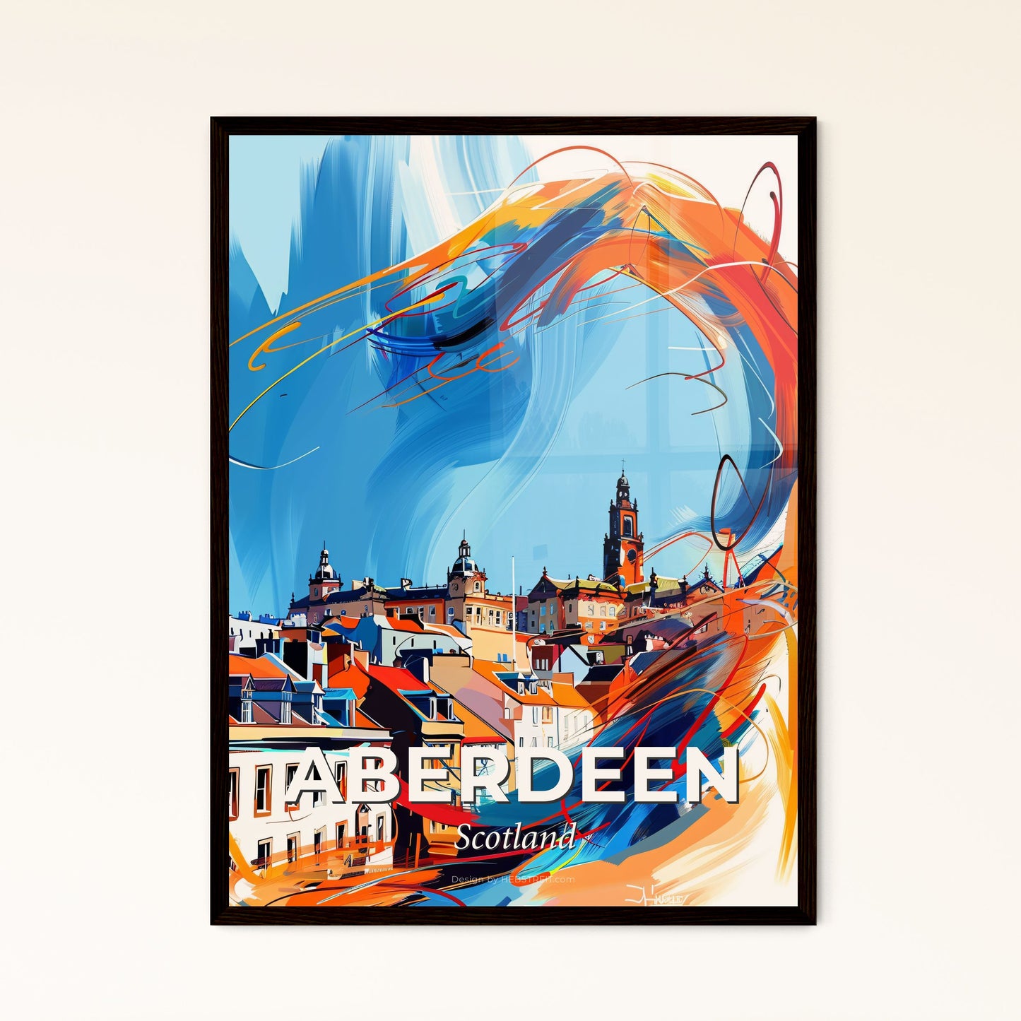 Vibrant Aberdeen, Scotland - A Colorful Painting Of A City