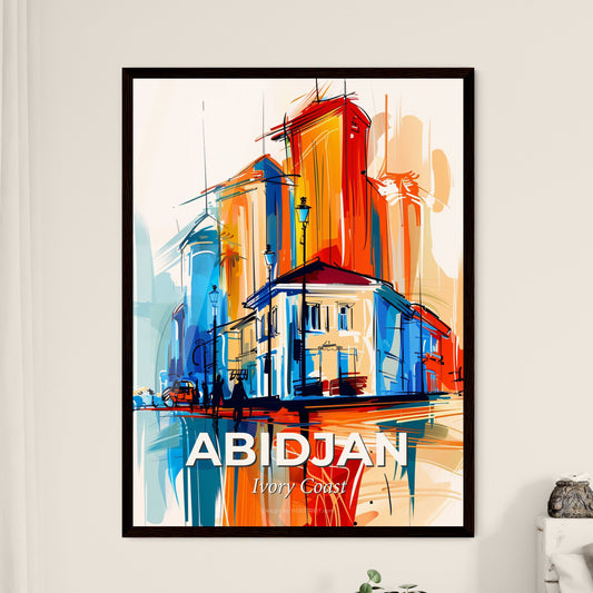 Vibrant Abidjan, Ivory Coast - A Painting Of Buildings And A Street