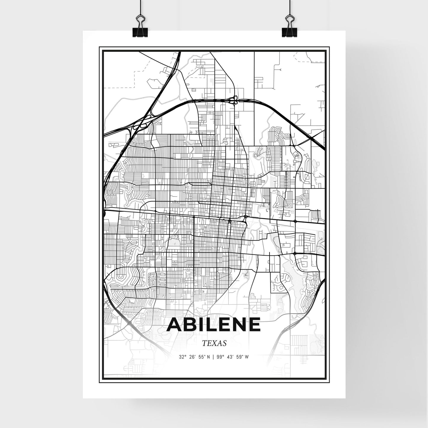 Abilene Texas - Premium City Map Poster