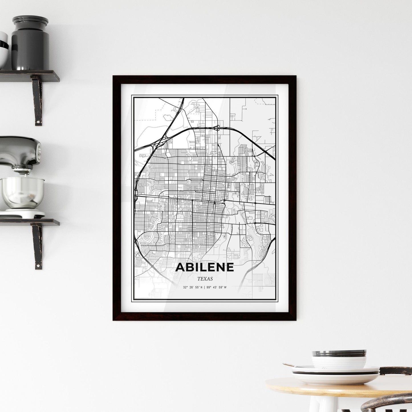 Abilene Texas - Minimal City Map