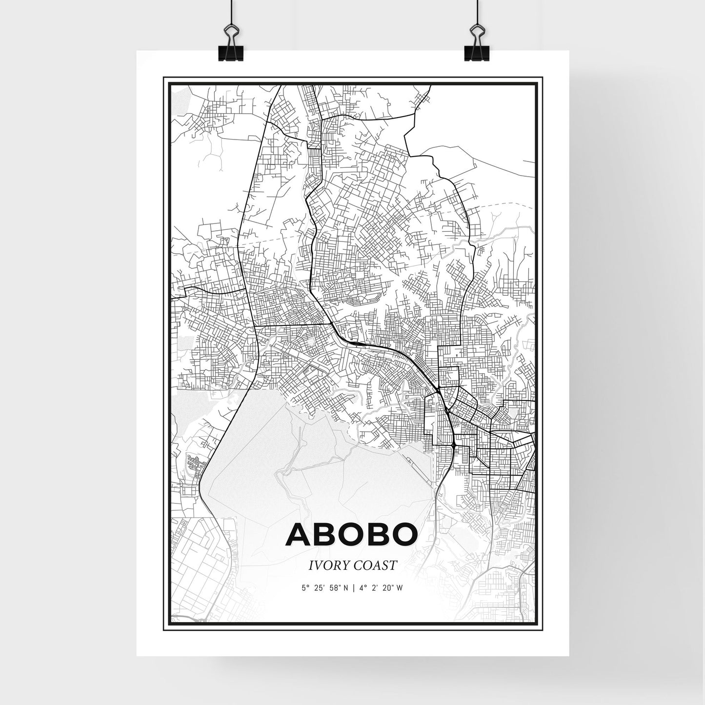 Abobo Ivory Coast - Premium City Map Poster