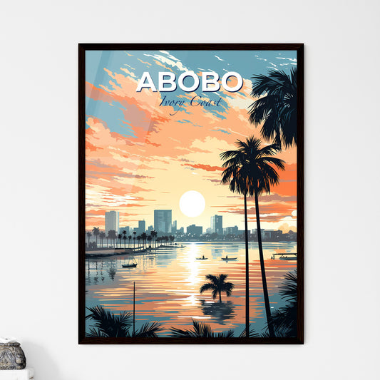 Artistic Painting of Abobo Ivory Coast City Skyline at Sunset Default Title
