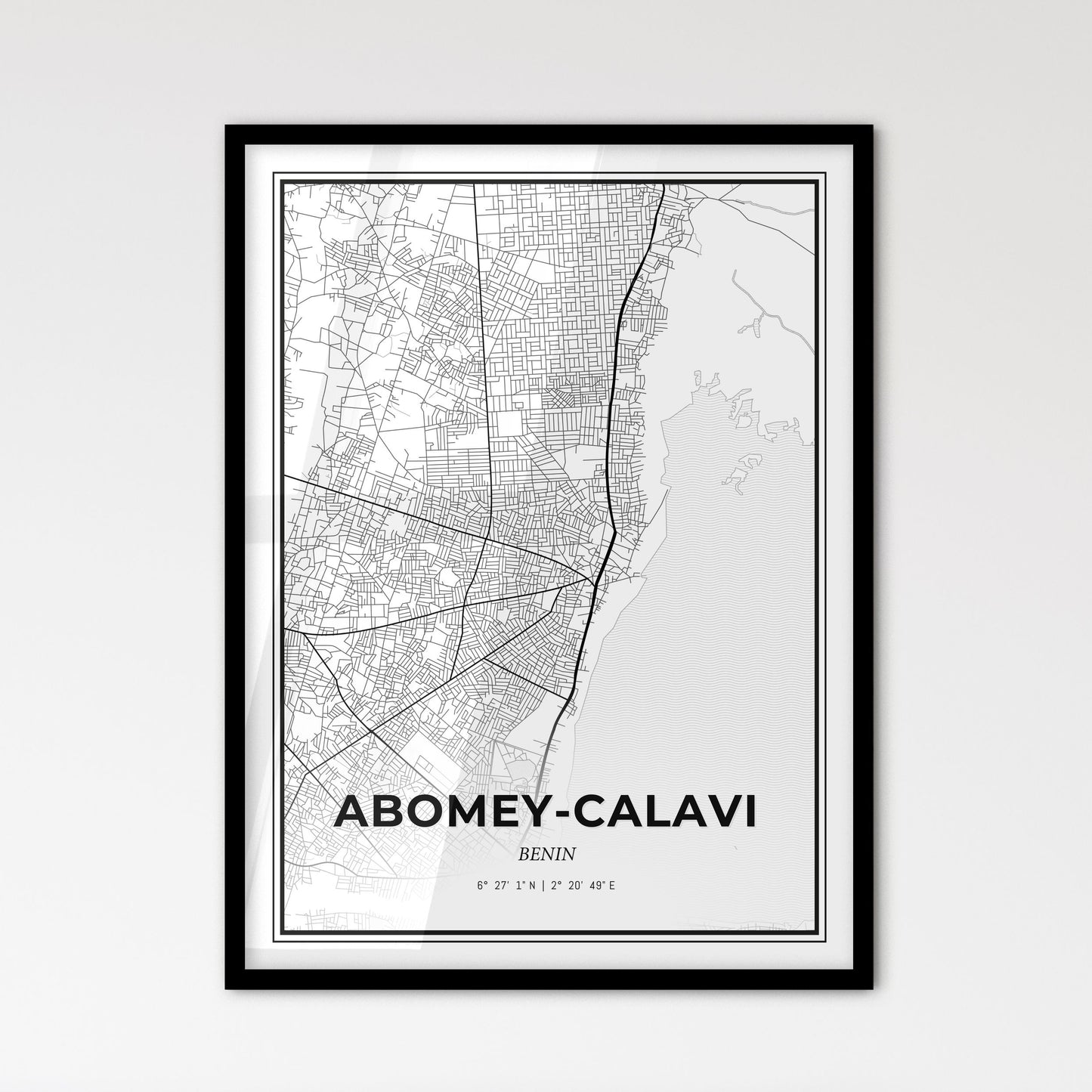 Abomey-Calavi Benin - Scandinavian Style City Map for Modern Home Decor