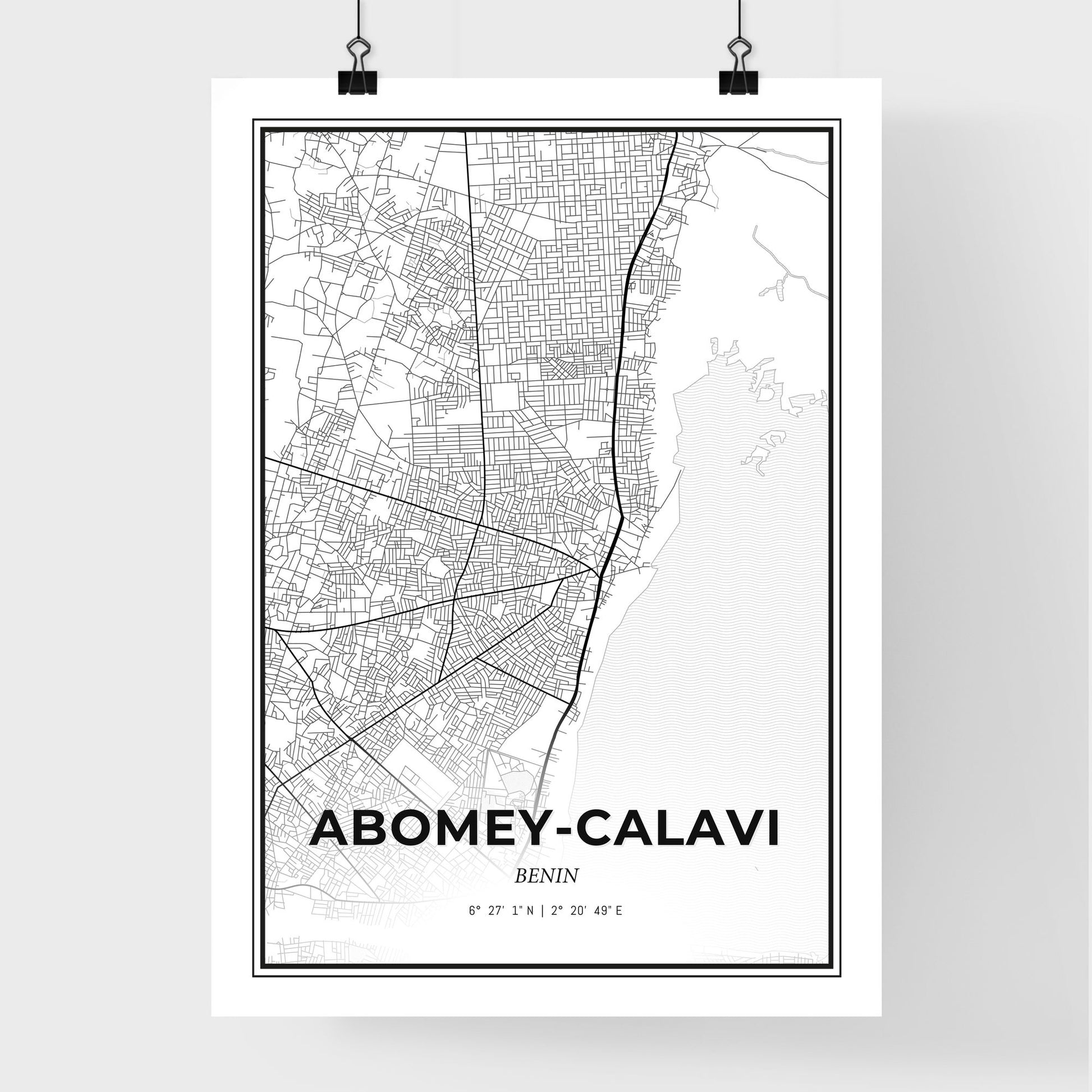 Abomey-Calavi Benin - Premium City Map Poster