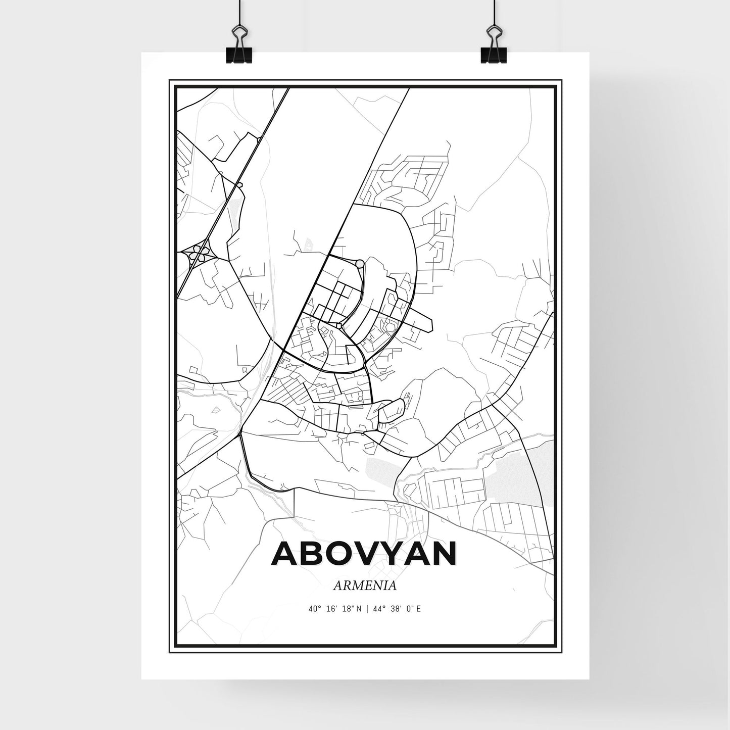 Abovyan Armenia - Premium City Map Poster