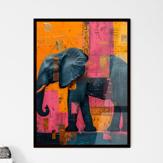 Abstract African Painting with Vibrant Elephants, Pastel Colors, and Savannah Patterns Default Title