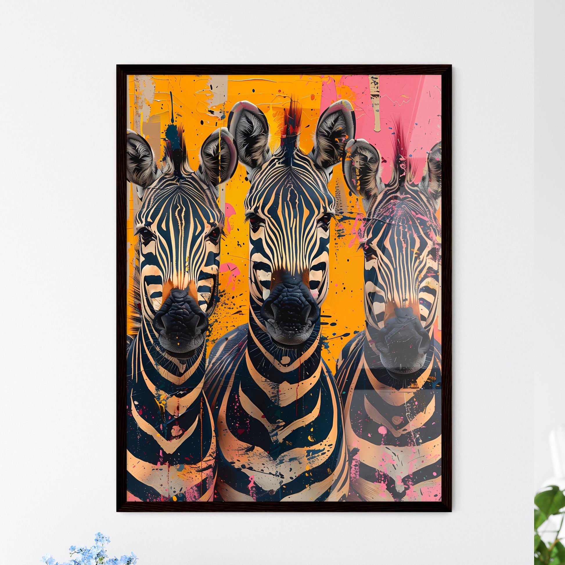 African Art Zebra Savannah Ab Wall Art