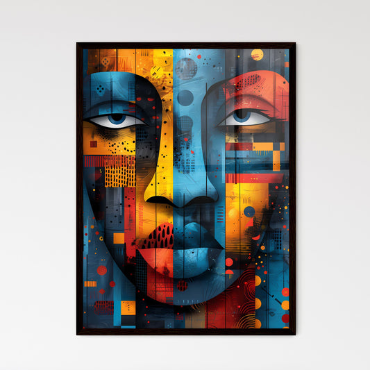 Vibrant Pastel Abstract African Art: Colorful Face with Modern Patterns, Urban Hues Default Title