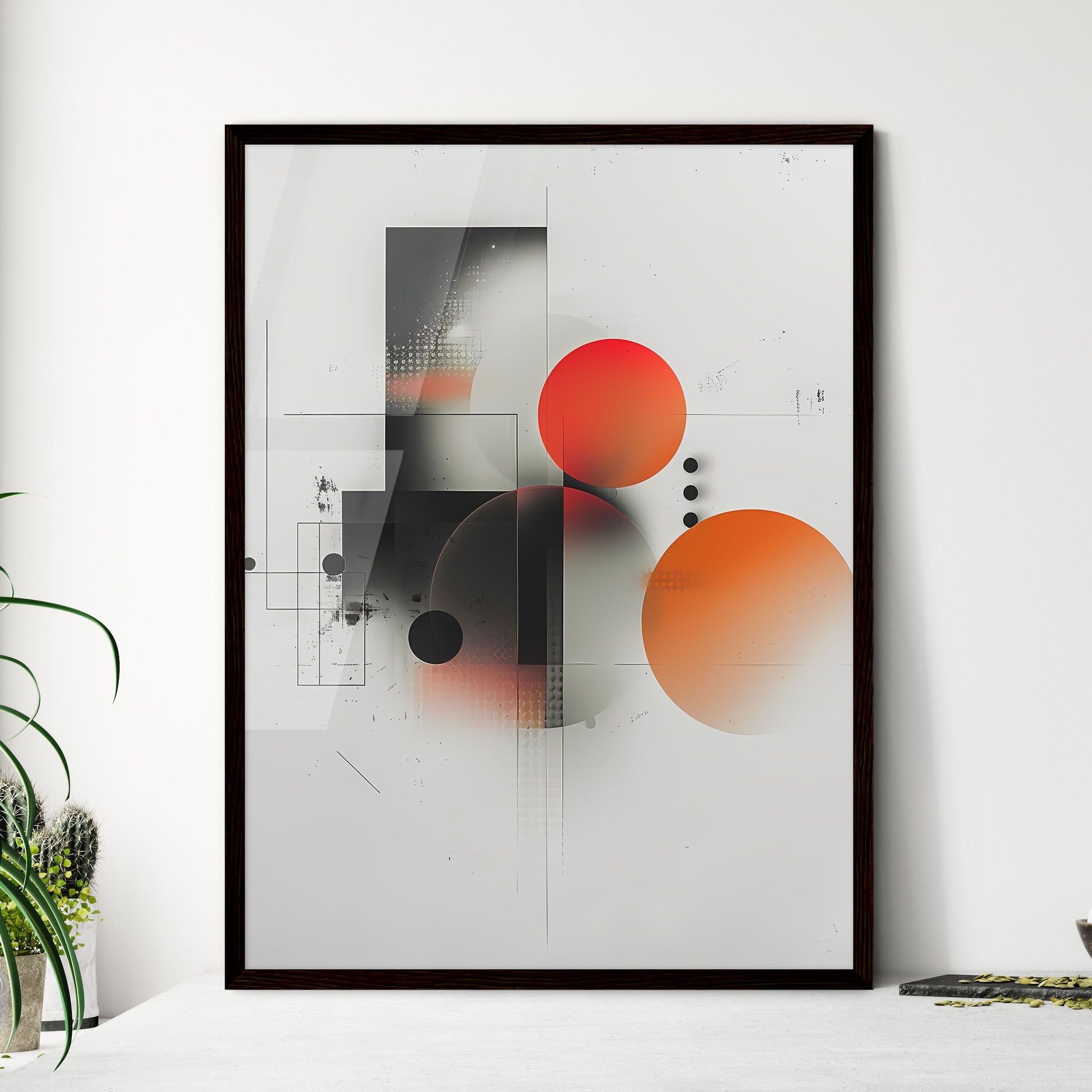 Abstract Geometric Art with AI - Framed Art Print