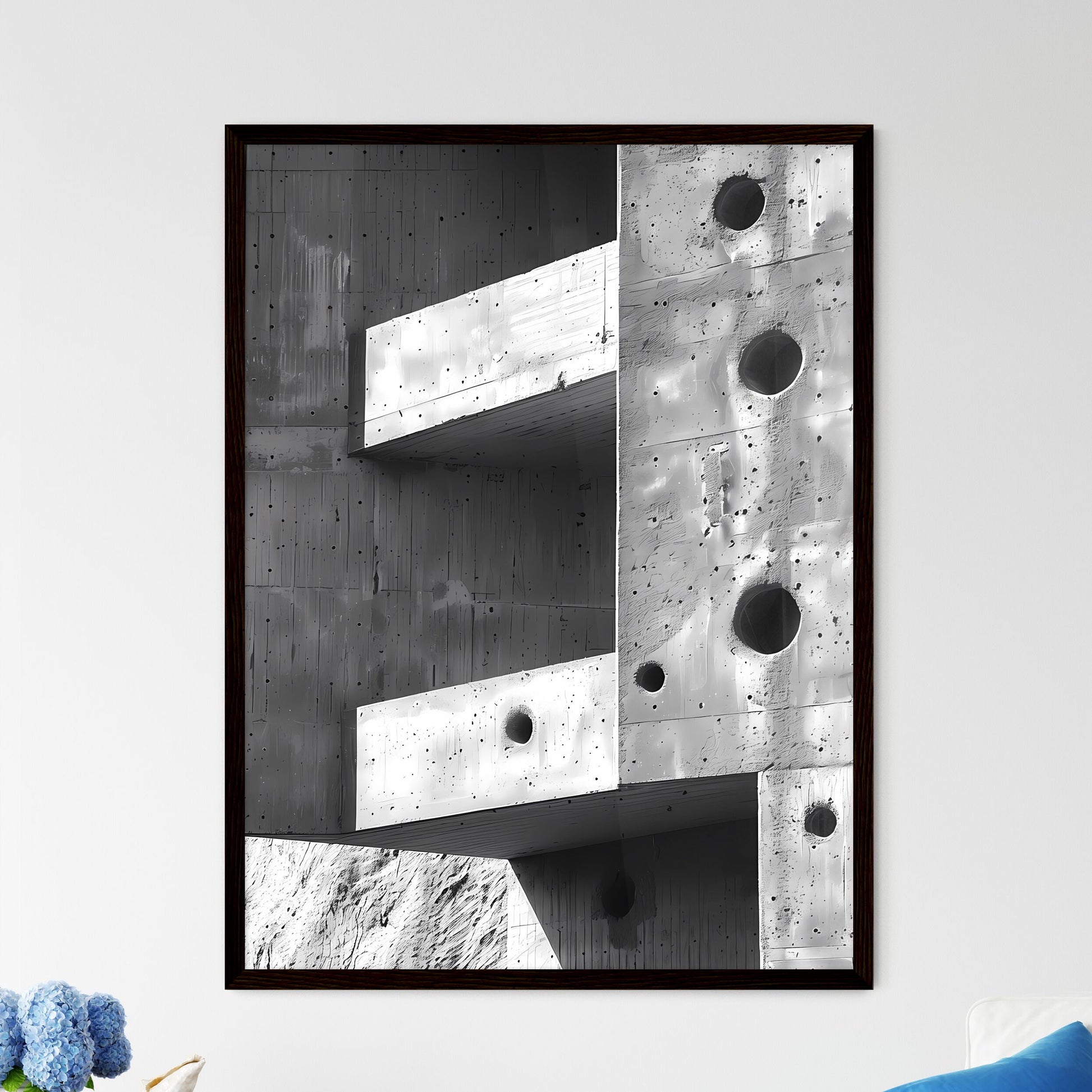 Concrete Art Brutalist Building Facade Close Up Framed Art