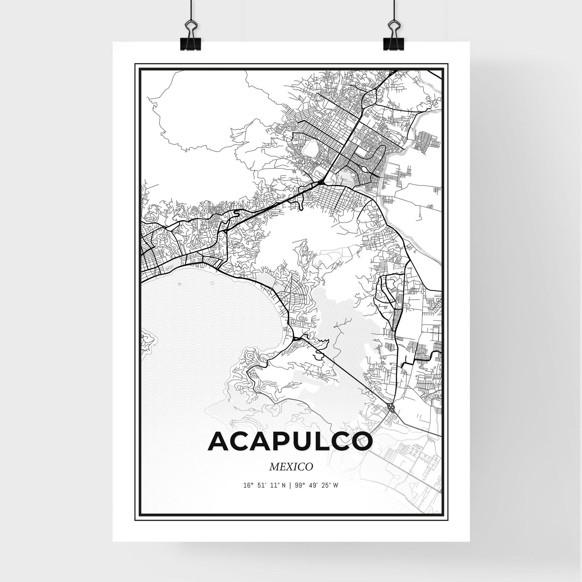 Acapulco Mexico - Premium City Map Poster