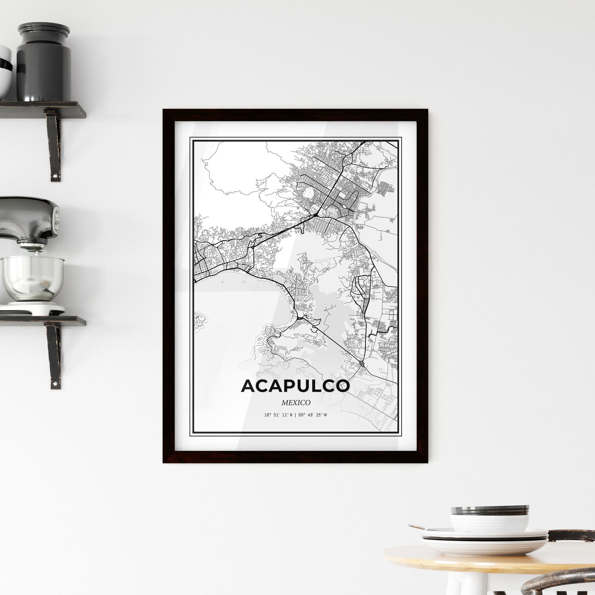 Acapulco Mexico - Minimal City Map