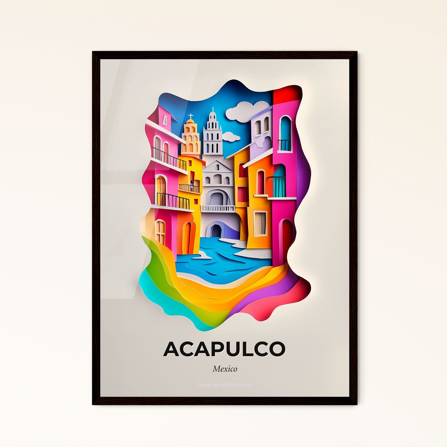 Vivid Acapulco, Mexico - a colorful city with a river and a bridge