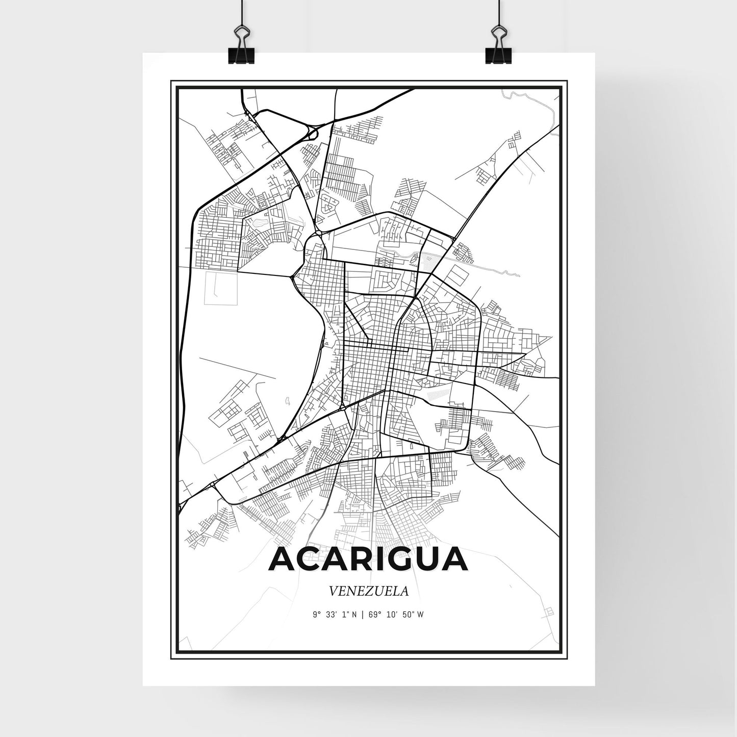 Acarigua Venezuela - Premium City Map Poster