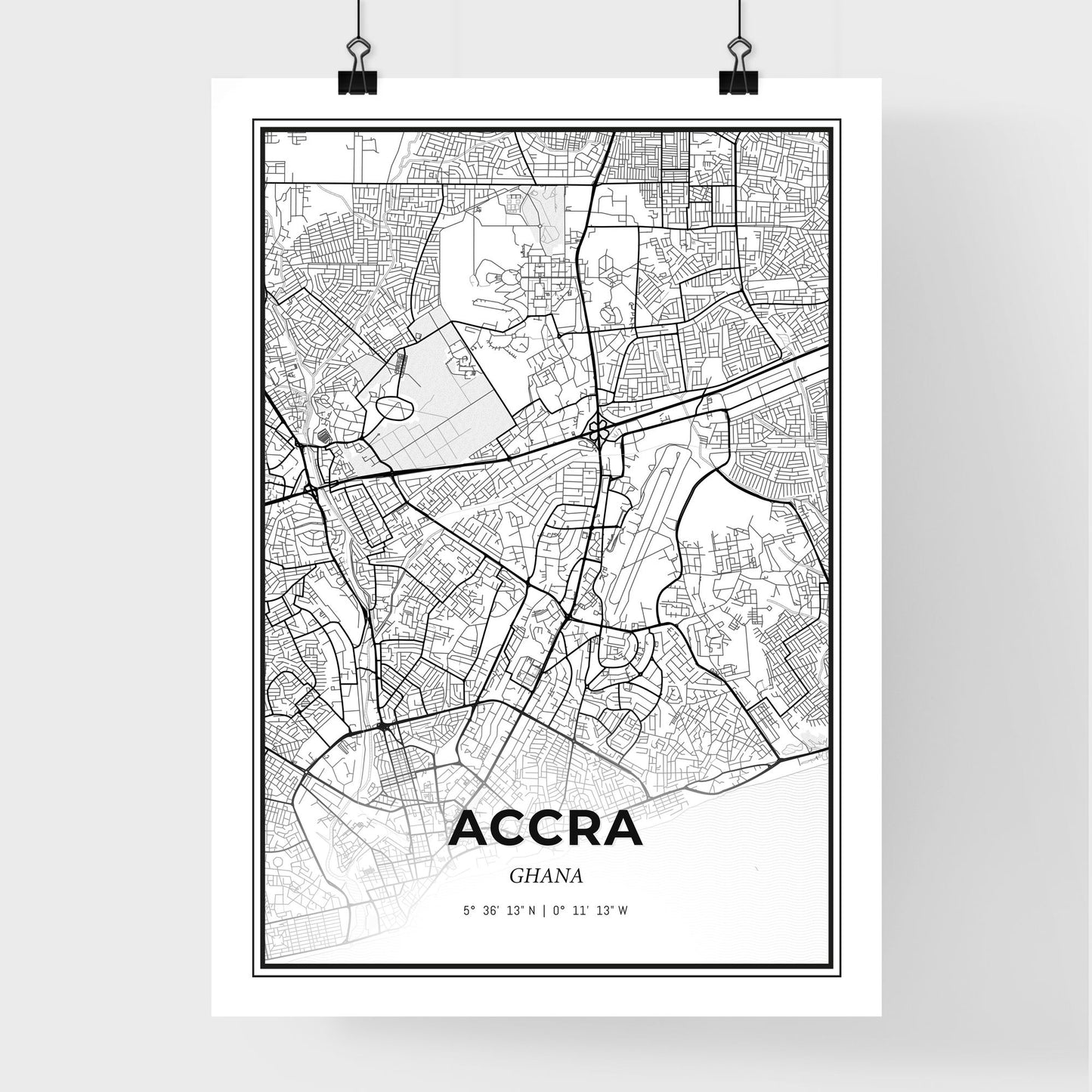 Accra Ghana - Premium City Map Poster