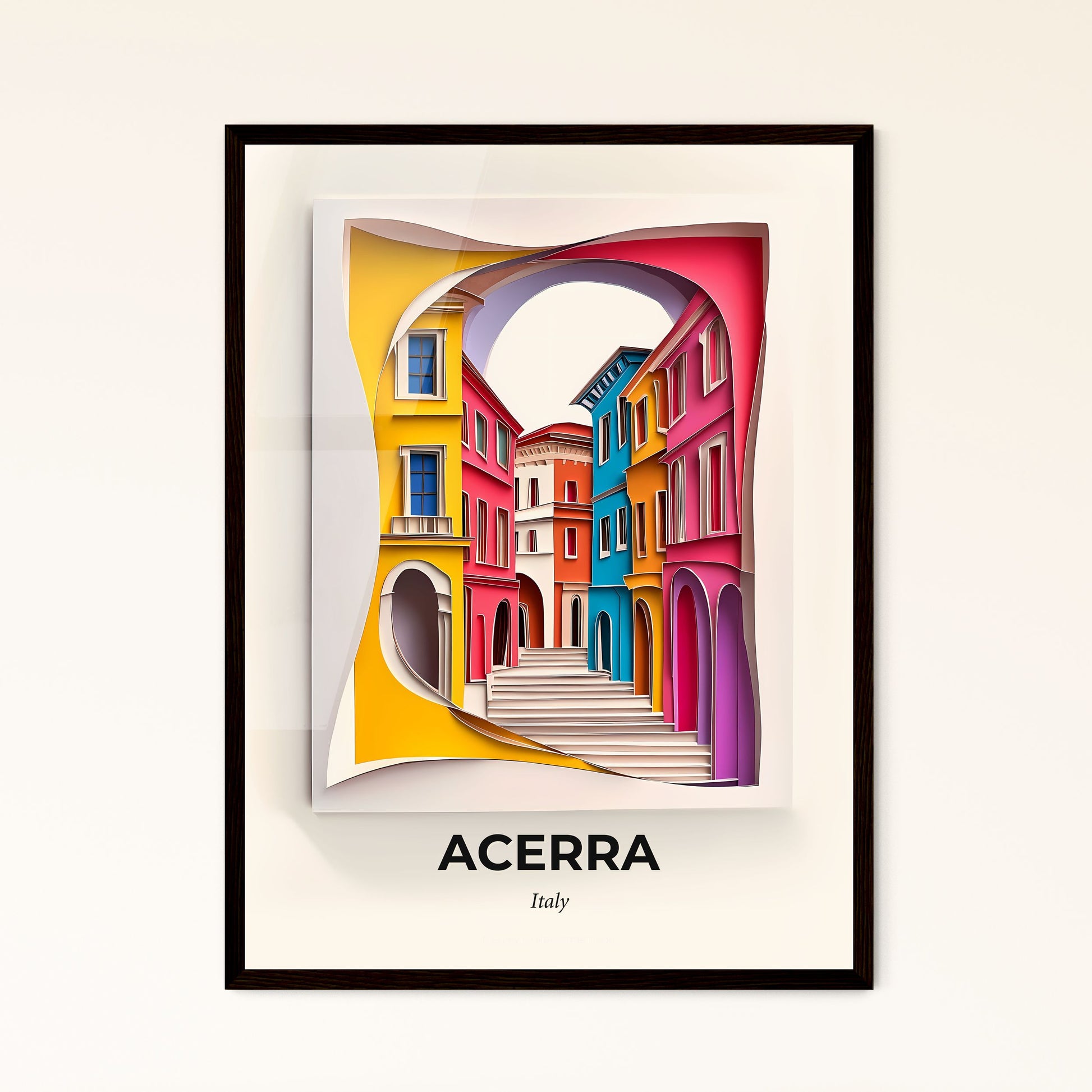 Vivid Acerra, Italy - a colorful city with a staircase