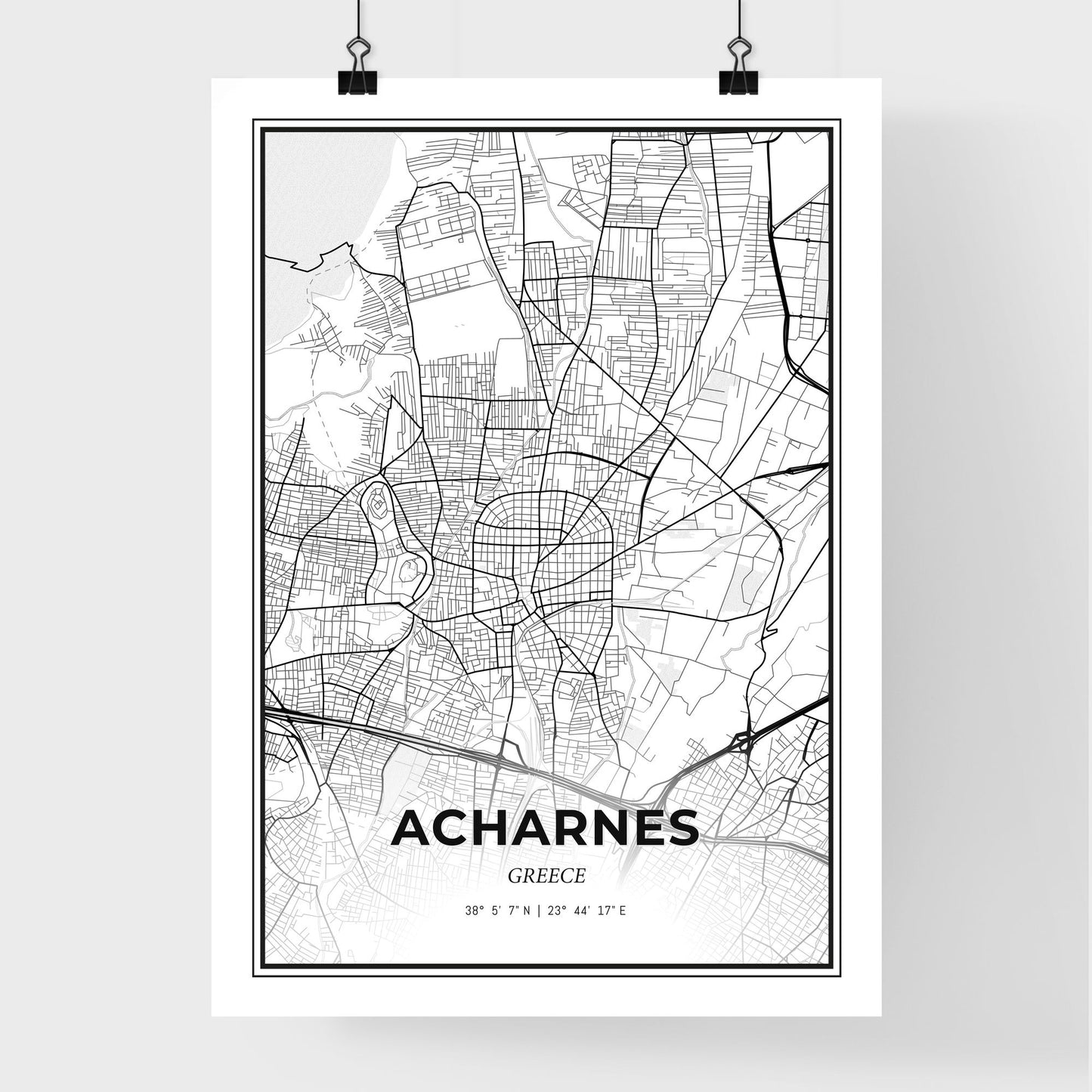 Acharnes Greece - Premium City Map Poster