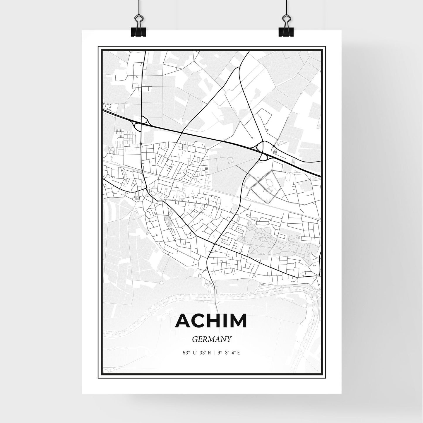 Achim Germany - Premium City Map Poster