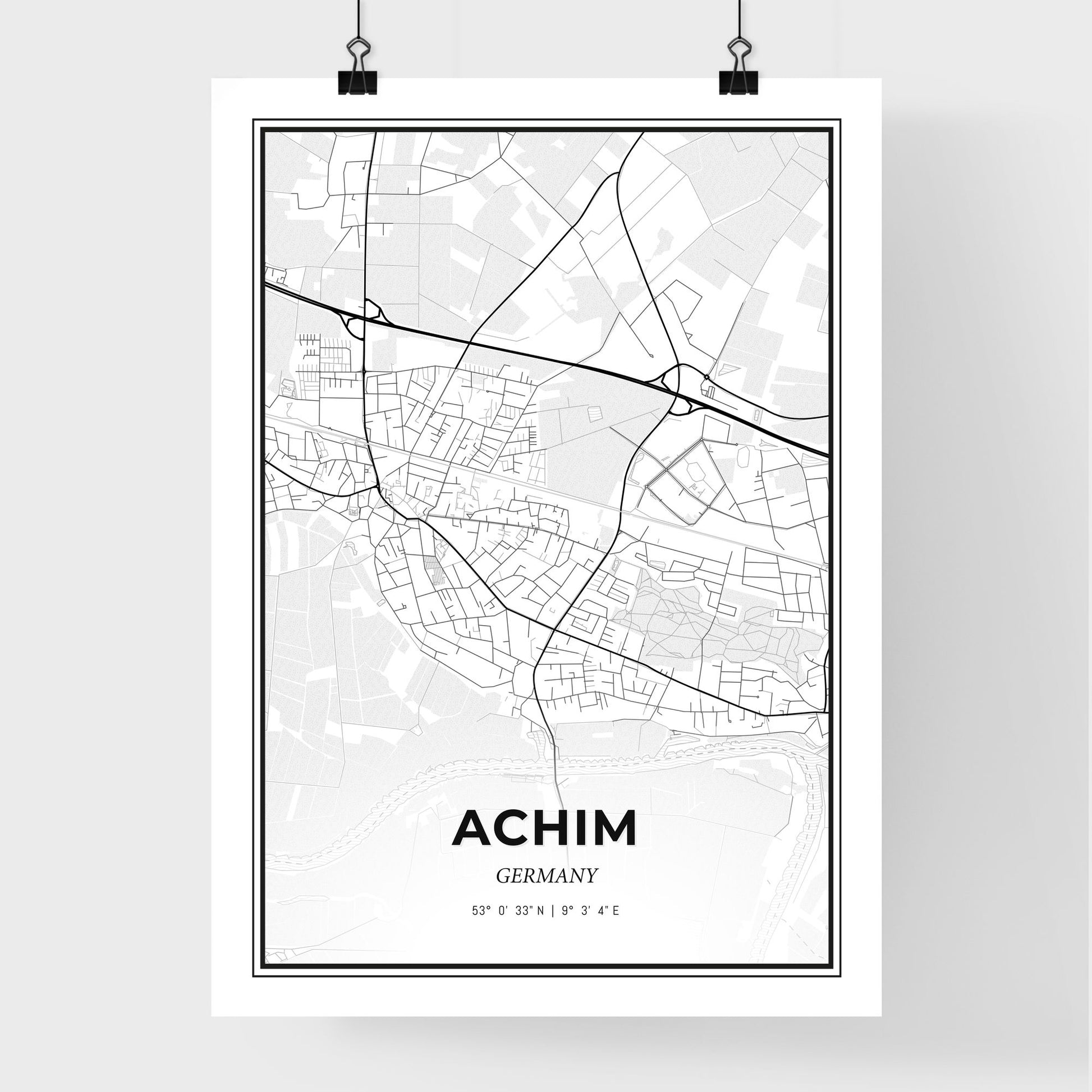 Achim Germany - Premium City Map Poster