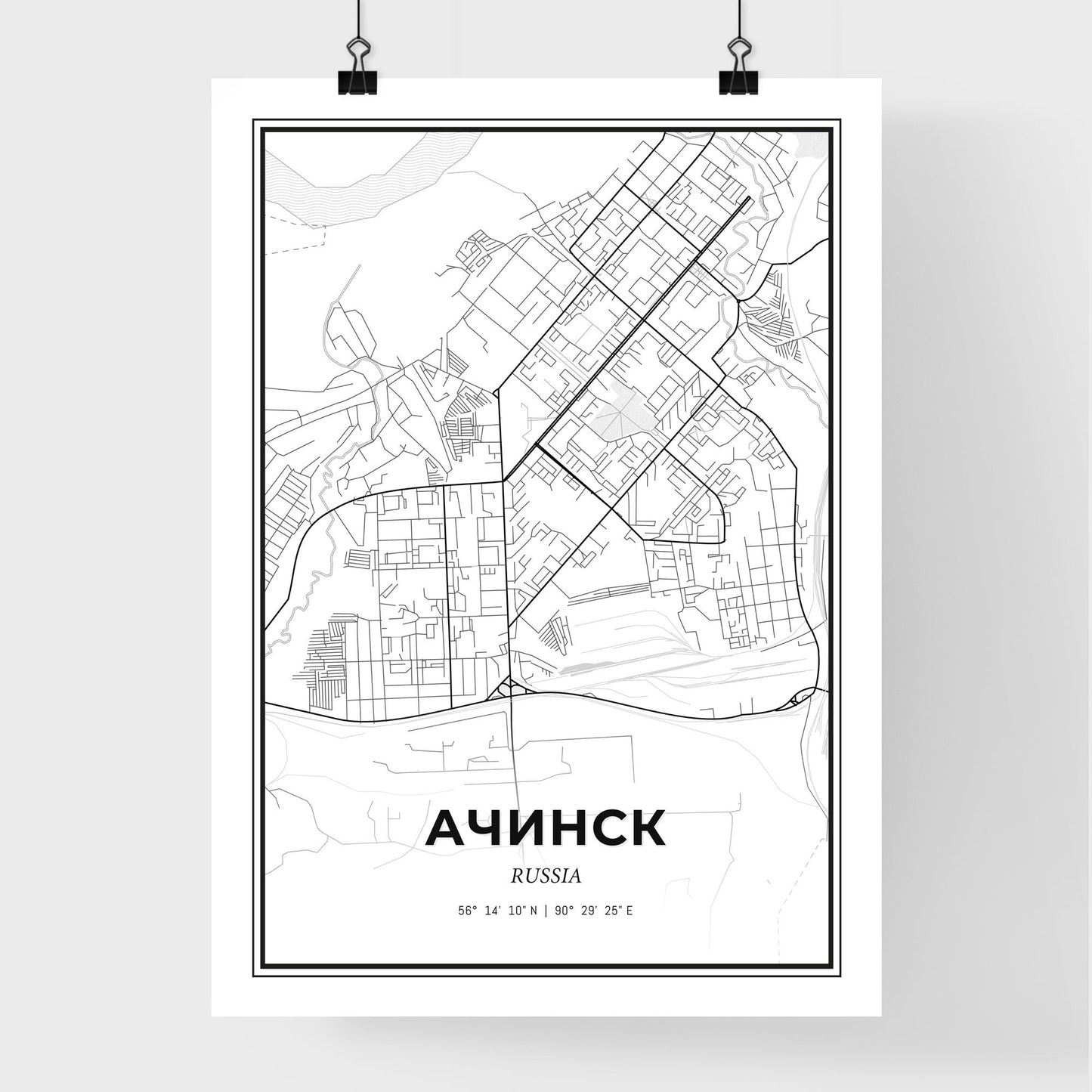 Achinsk Russia - Premium City Map Poster