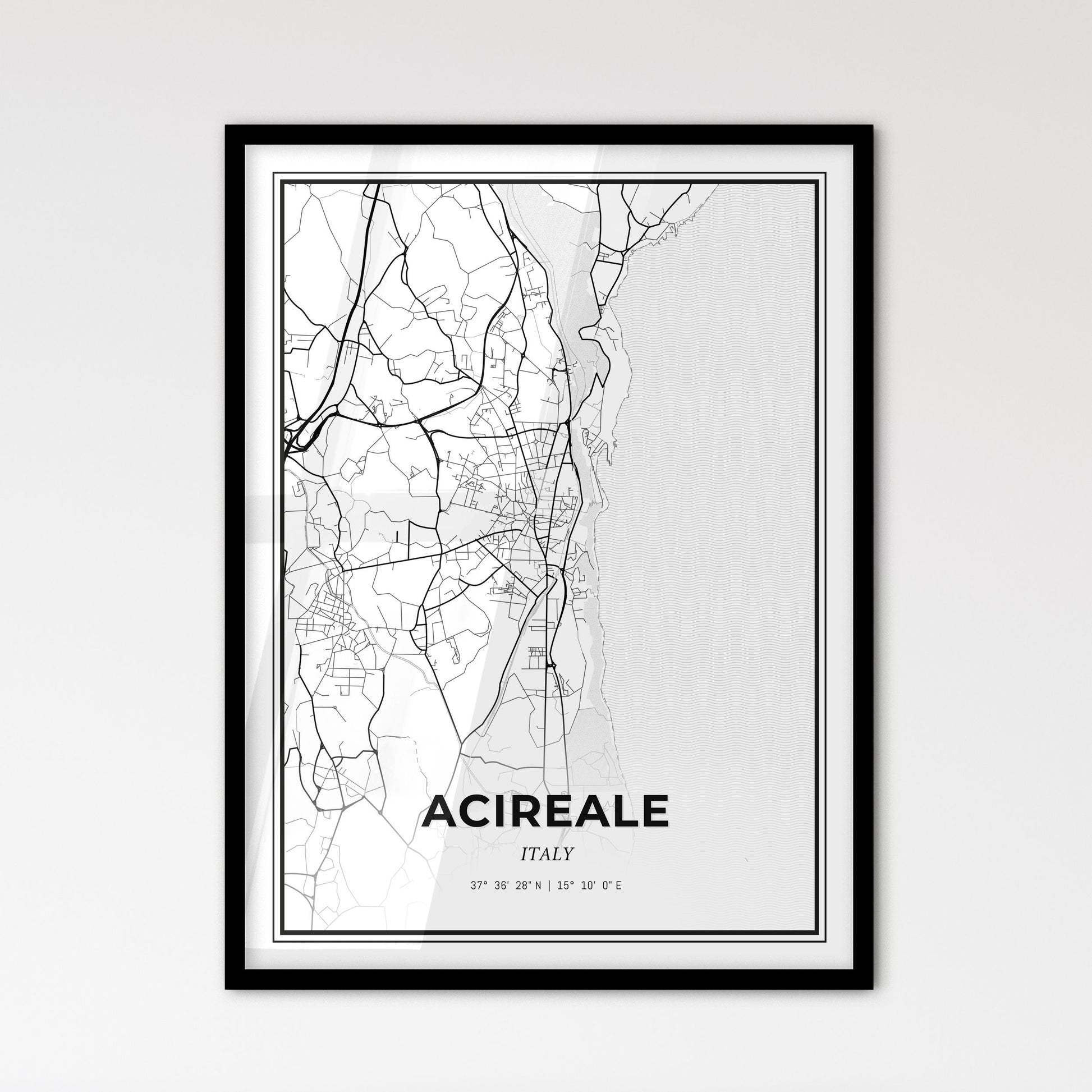 Acireale Italy - Scandinavian Style City Map for Modern Home Decor