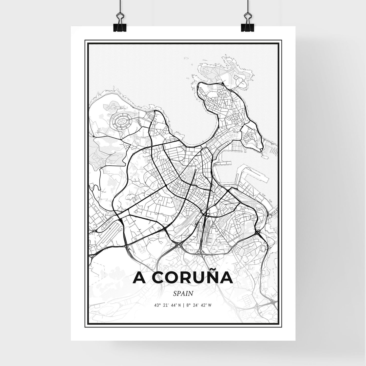 A Coruña Spain - Premium City Map Poster