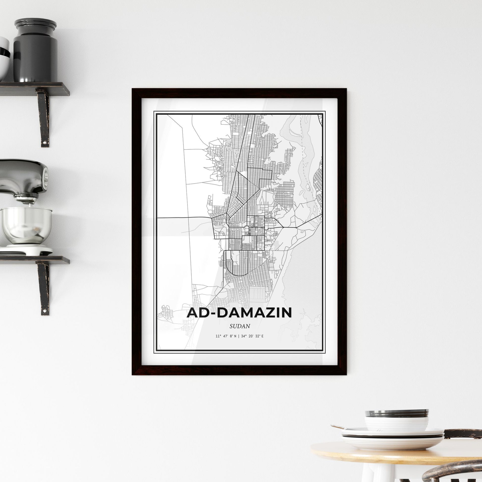 Ad-Damazin Sudan - Minimal City Map