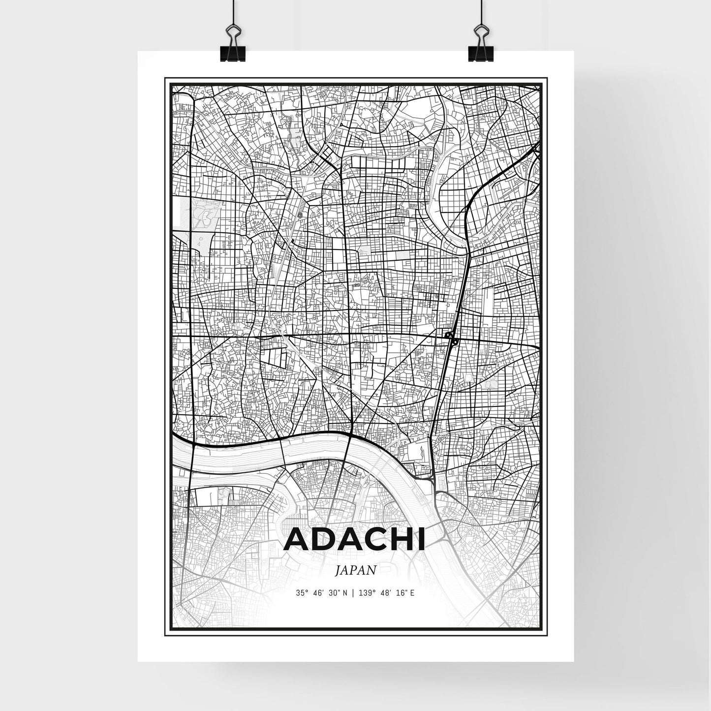 Adachi Japan - Premium City Map Poster