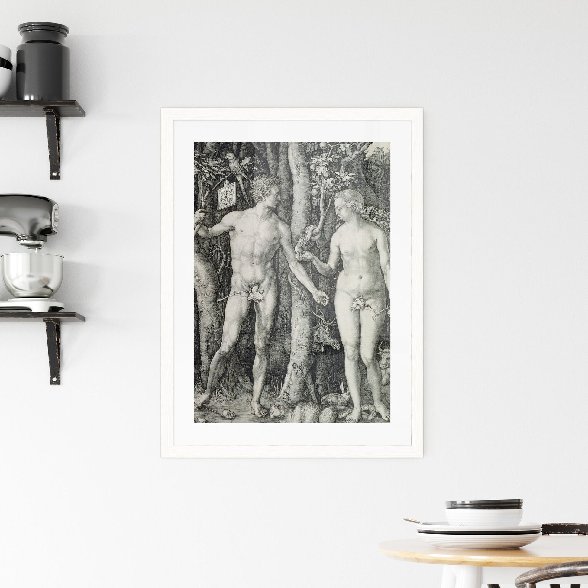 Framed Print of Adam and Eve by Albrecht Dürer