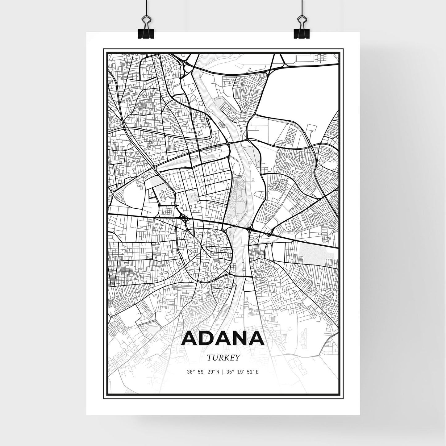 Adana Turkey - Premium City Map Poster