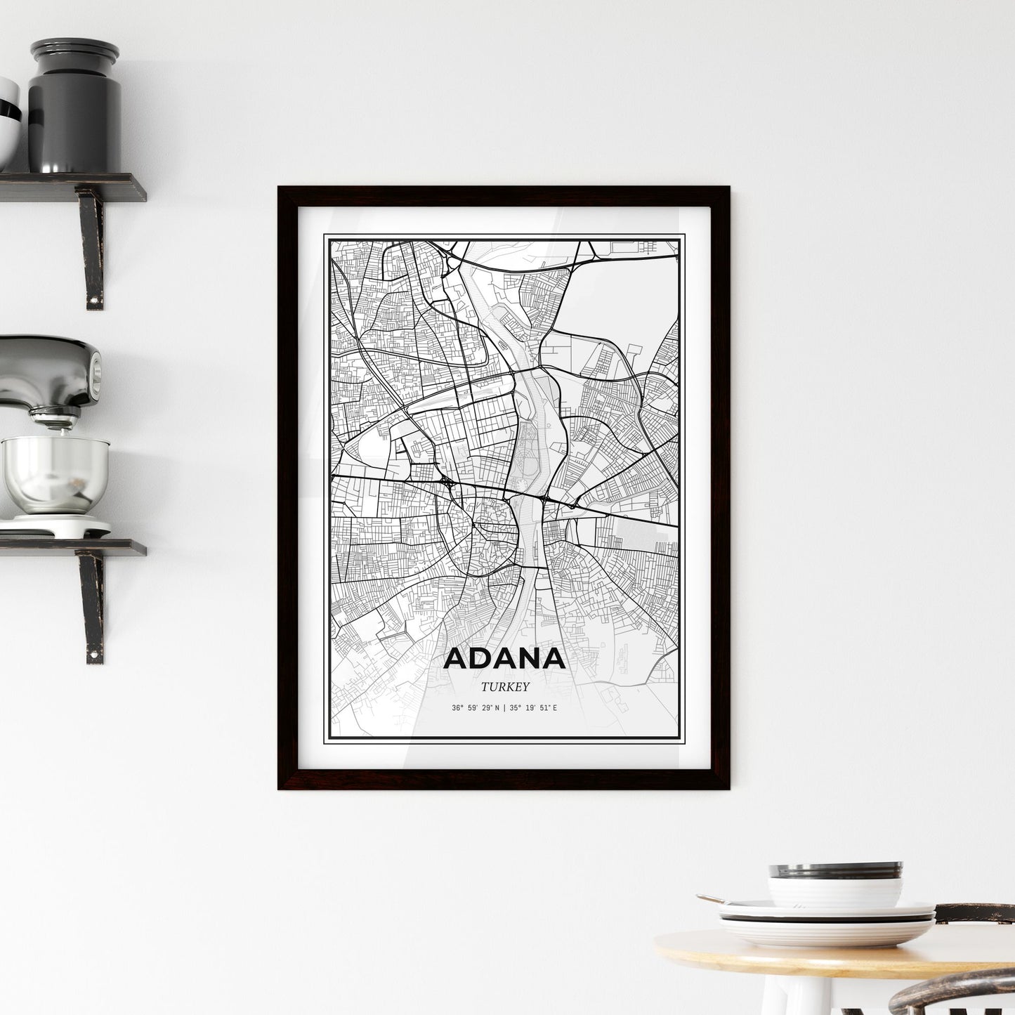 Adana Turkey - Minimal City Map