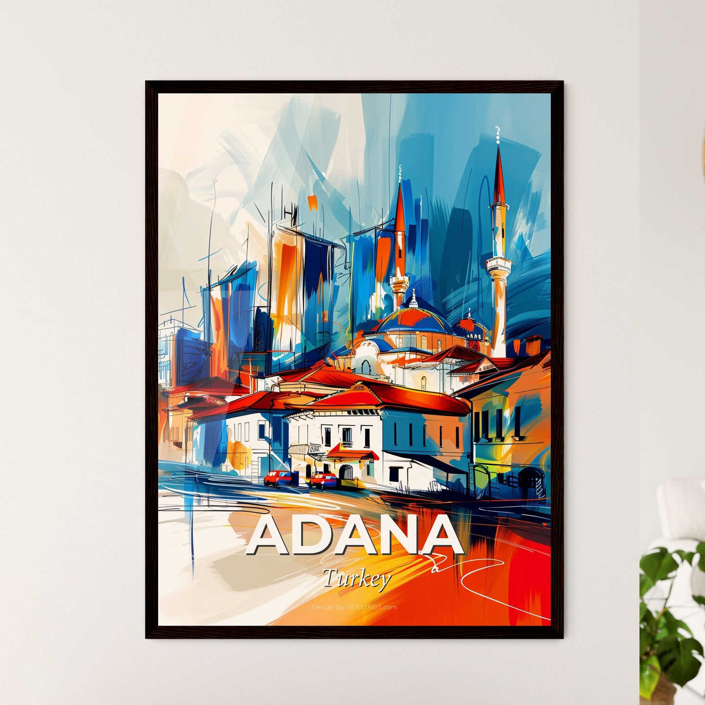 Vibrant Adana, Turkey - A Painting Of A City