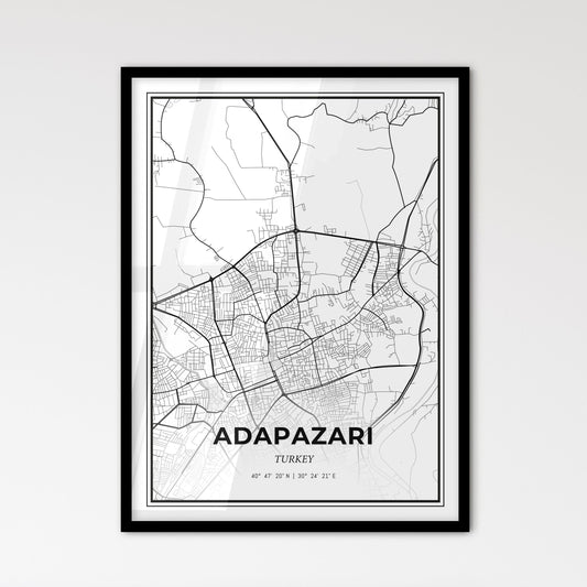 Adapazarı Turkey - Scandinavian Style City Map for Modern Home Decor