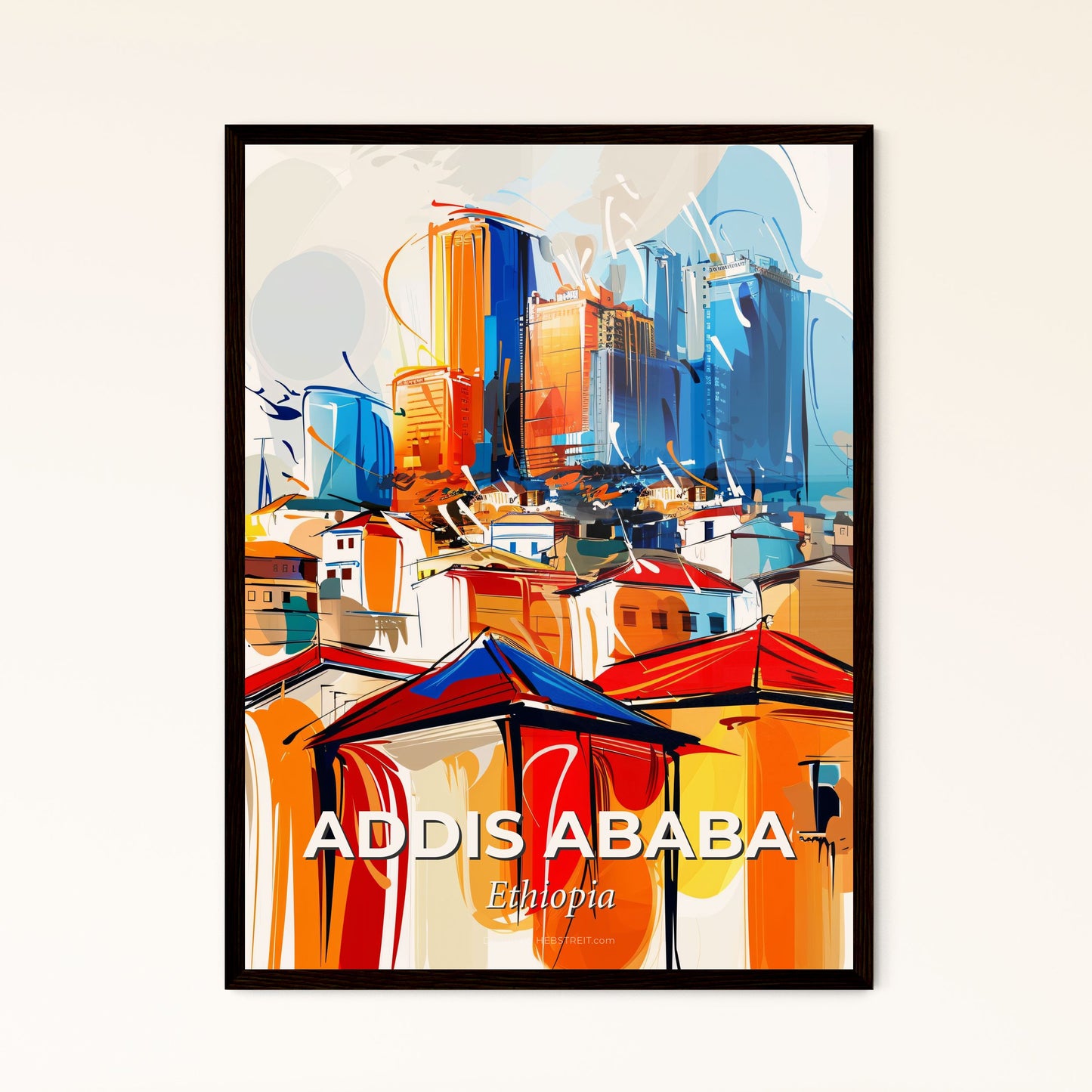 Vibrant Addis Ababa, Ethiopia - A Painting Of A City