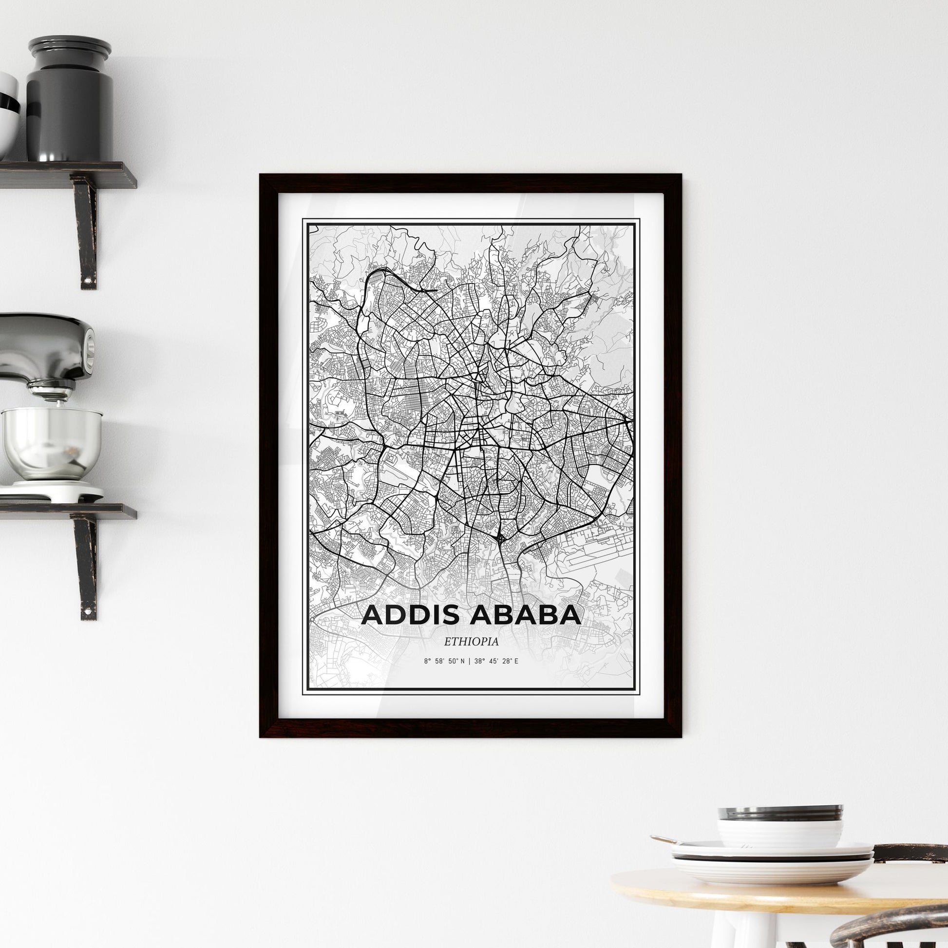 Addis Ababa Ethiopia - Minimal City Map