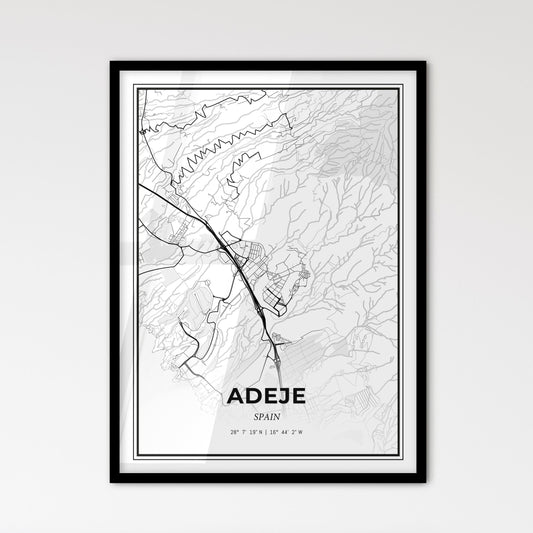 Adeje Spain - Scandinavian Style City Map for Modern Home Decor